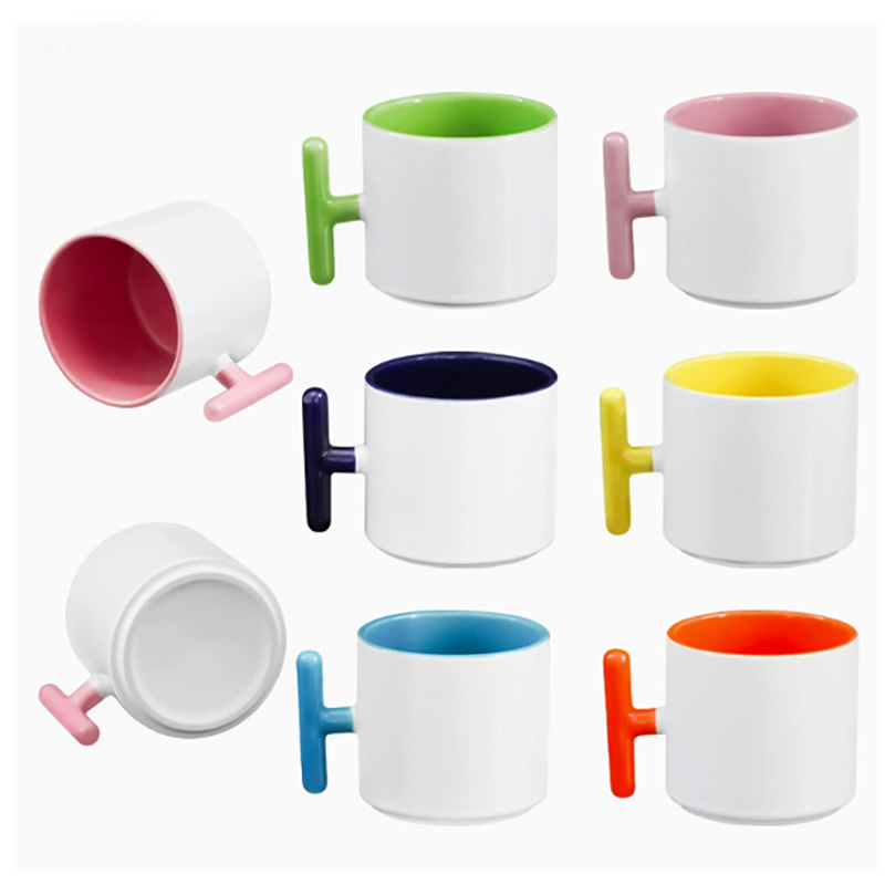 2PCS Creatività manico a forma - Sublimation Mug White recensione e prezzo